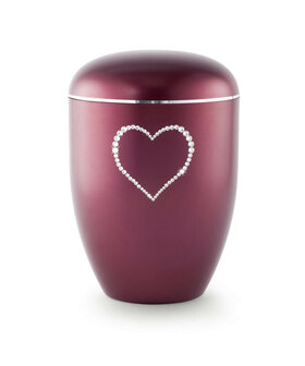 Urne swarovski rood met swarovski hart