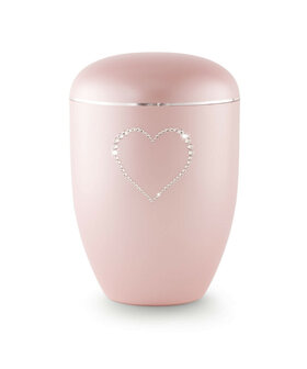 Urne swarovski roze met swarovski hart