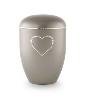 Urne swarovski bruin met swarovski hart