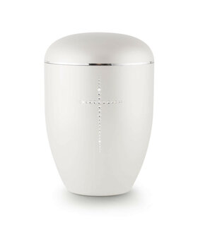 Urne swarovski wit met swarovski kruis