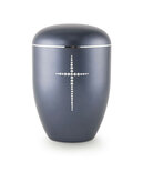 Urne swarovski blauw met swarovski kruis